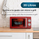 Cecotec Micro-ondes de 20 L avec grill ProClean 3110 Retro Red