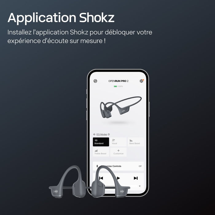 Shokz Casque Bluetooth à Conduction Osseuse & Aérienne OpenRun Pro 2
