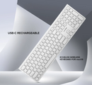 ALOGIC Echelon USB-C Rechargeable Bluetooth Full Size Keyboard for Mac (White) FRENCH