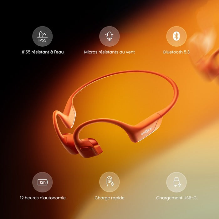 Shokz Casque Bluetooth à Conduction Osseuse & Aérienne OpenRun Pro 2