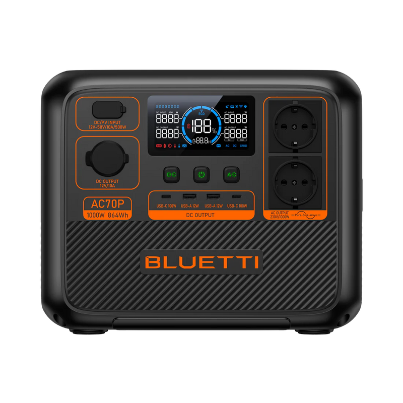 BLUETTI AC70P Station électrique portable | 1000 W / 864 Wh