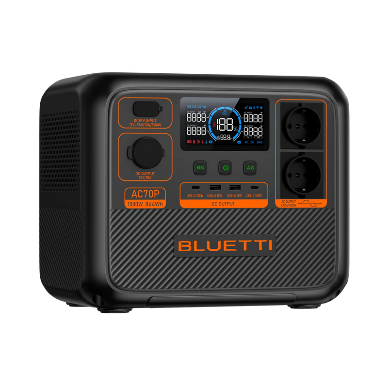 BLUETTI AC70P Station électrique portable | 1000 W / 864 Wh