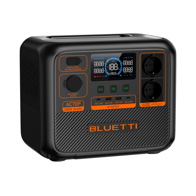 BLUETTI AC70P Station électrique portable | 1000 W / 864 Wh