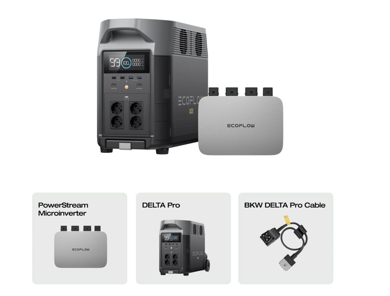 Ecoflow Pack Spécial : DELTA Pro + Micro Onduleur 600W + 2 x Panneaux Solaires Rigides 400W