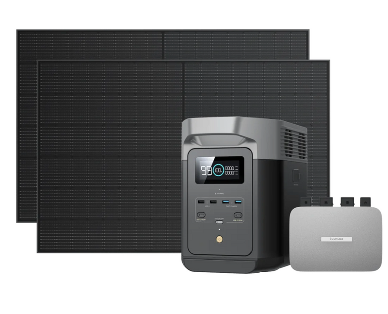 Ecoflow Pack Spécial :  Delta Max 2000 + Micro-onduleur 800W + 2x panneaux solaires rigides (400W)