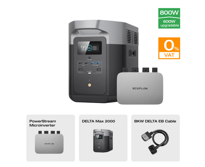 Ecoflow Pack Spécial : DELTA Max 2000 + Micro Onduleur 800W + 2 x Panneaux Solaires rigides 400W