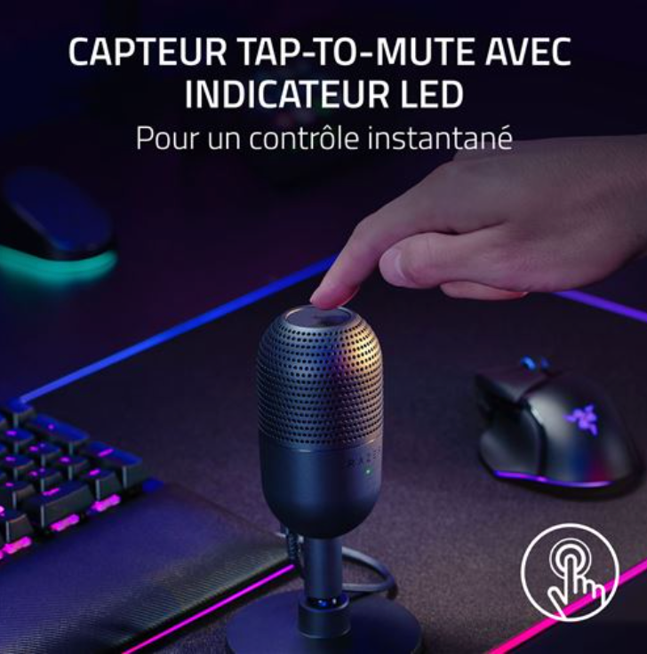 Razer Microphone Gaming Seiren V3 Mini Noir