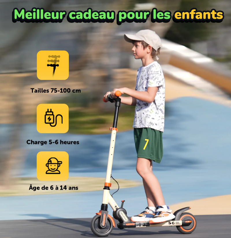 Isinwheel S6 Trottinette Electrique Enfant réglable Orange