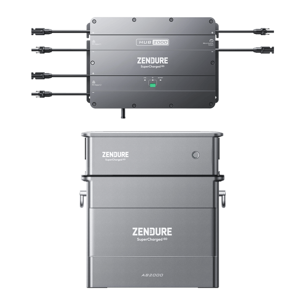 ZENDURE-bundel: SolarFlow HUB 2000 + 2 AB2000 draagbare batterijen = 1 GRATIS ACE 1500