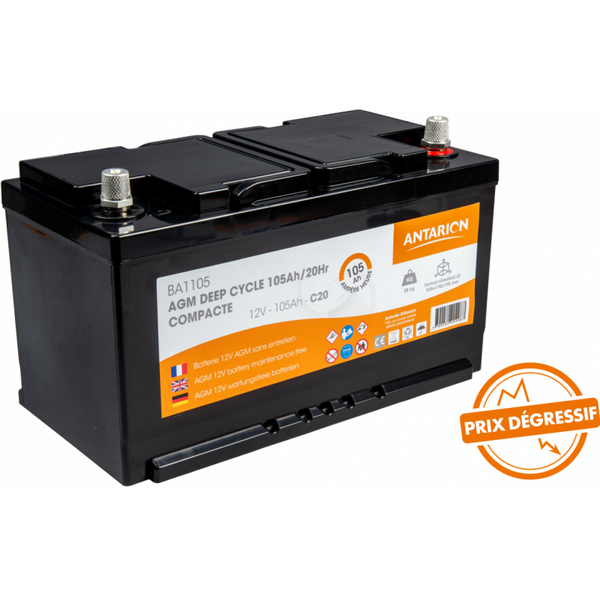 Antarion Batterie AGM 105Ah COMPACTE