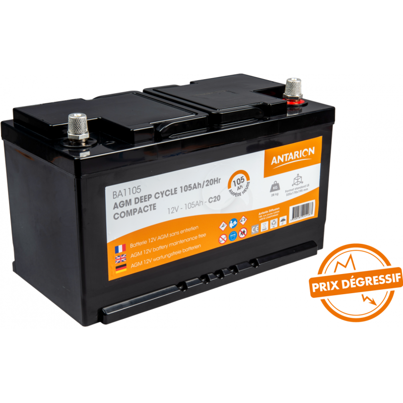 Antarion Batterie AGM 105Ah COMPACTE