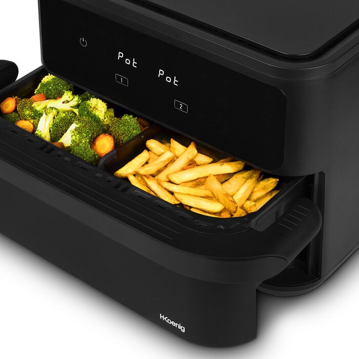 Friteuse sans huile mégazone 10L convertible 2 x 5L H.Koenig