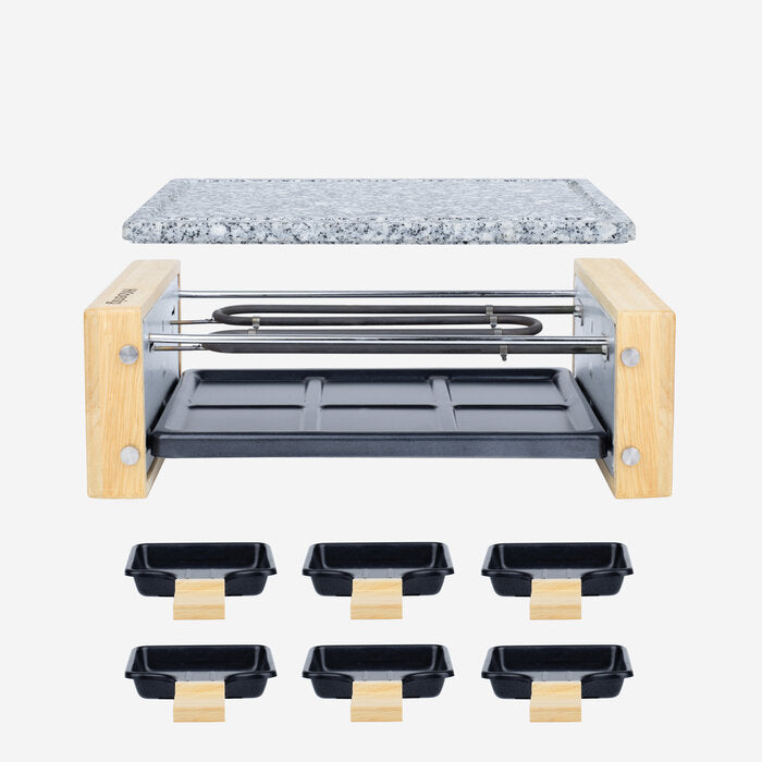 Raclette et pierre à cuire design bois H.Koenig