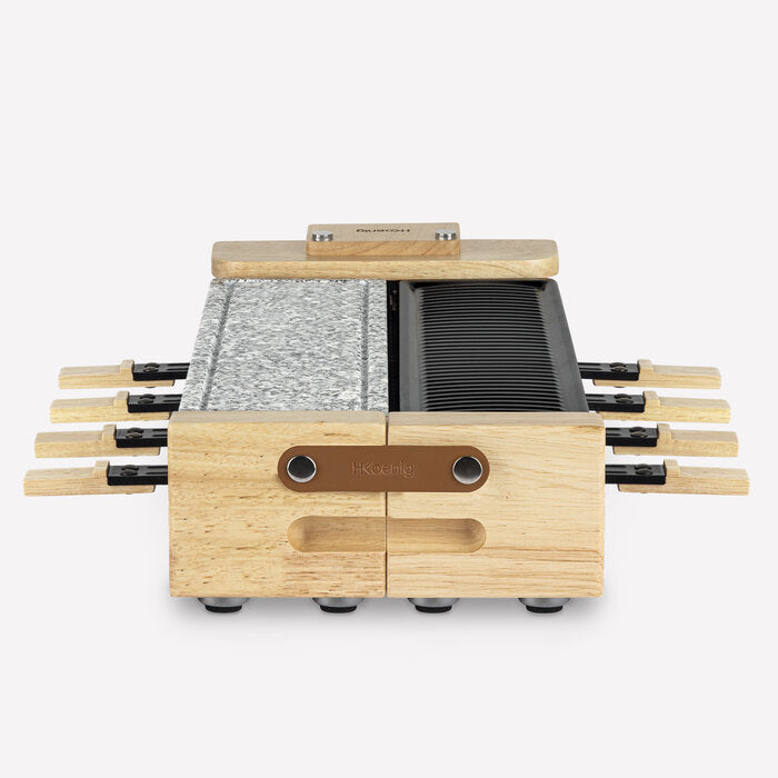 Raclette et pierre à cuire design bois H.Koenig