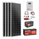 VEVOR Kit Solaire Complet Hors Réseau 400 W 12 V 4 Panneaux Solaires Monocristallins 100 W, Batterie LiFePO₄ 12,8 V 200 Ah, Contrôleur de Charge MPPT 40 A, Onduleur 2000 W, pour Camping-car, Maison - image 2