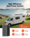 VEVOR Kit Solaire Complet Hors Réseau 400 W 12 V 4 Panneaux Solaires Monocristallins 100 W, Batterie LiFePO₄ 12,8 V 200 Ah, Contrôleur de Charge MPPT 40 A, Onduleur 2000 W, pour Camping-car, Maison - image 3