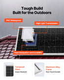 VEVOR Kit Solaire Complet Hors Réseau 400 W 12 V 4 Panneaux Solaires Monocristallins 100 W, Batterie LiFePO₄ 12,8 V 200 Ah, Contrôleur de Charge MPPT 40 A, Onduleur 2000 W, pour Camping-car, Maison - image 4