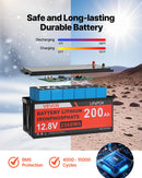 VEVOR Kit Solaire Complet Hors Réseau 400 W 12 V 4 Panneaux Solaires Monocristallins 100 W, Batterie LiFePO₄ 12,8 V 200 Ah, Contrôleur de Charge MPPT 40 A, Onduleur 2000 W, pour Camping-car, Maison - image 5