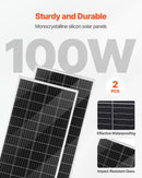 VEVOR Kit d'Énergie Éolienne et Solaire 12 V 400 W, 2 Panneaux Solaires Monocristallins 100 W, avec Éolienne 200 W, Contrôleur de Système Hybride MPPT pour Hors Réseau, Camping-car, Bateau, Maison - image 4
