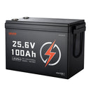 VEVOR Batterie Lithium LiFePO4 24 V 100 Ah 4000+ Cycles BMS 100 A Intégré pour Camping-cars, Moteurs de Pêche Traîne, Systèmes Solaires, Connexion 8P2S, 2560 Wh, Protection contre Basses Températures - image 12