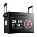 VEVOR Batterie Lithium LiFePO4 24 V 100 Ah 4000+ Cycles BMS 100 A Intégré pour Camping-cars, Moteurs de Pêche Traîne, Systèmes Solaires, Connexion 8P2S, 2560 Wh, Protection contre Basses Températures - image 2