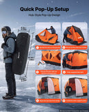 VEVOR Tente Pêche Glace Isolée 8-10 Personnes 4,11x2,3x2,3 m Abri Pop-Up pour Hiver, Lac et Étang Gelés, Surface 10,7 m², Tissu 600D 4 Couches, Portable Cubique, avec Ancrages, Cordes, Sac Transport - image 6