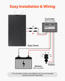 VEVOR Panneau Solaire Monocristallin Semi Flexible 200 W Panneau Solaire Souple Rendement 21,9 % Chargeur Hors Réseau pour Surfaces Courbes Bateau, Camping-car, Voiture, avec Sortie MC4, Étanche IP67 - image 4