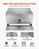 VEVOR Coffre à outils à marchepied pour semi-remorque, 760 x 750 x 400 mm, boîte à outils robuste en aluminium, coffre de rangement étanche pour entrée de cabine, avec serrure à poignée en T et clés - image 3