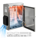 VEVOR Coffret Électrique Étanche Extérieur IP65, Boitier Électrique Mural en Acier Inoxydable, 40x20x50 cm, avec Thermostat, Ventilateur, Capot de Protection, Porte à Clés, Montage Mural ou sur Poteau