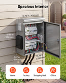 VEVOR Coffret Électrique Étanche Extérieur IP65, Boitier Électrique Mural en Acier Inoxydable, 40x20x50 cm, avec Thermostat, Ventilateur, Capot de Protection, Porte à Clés, Montage Mural ou sur Poteau - image 3