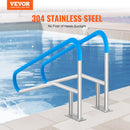 VEVOR Rampe Piscine, 1395x810 mm, Main Courante Piscine Acier Inoxydable avec Plaque de Base, 2PCS Barre d'Appui Sécurité Antirouille, Accessoires, pour Piscines, Intérieur, Extérieur, Terrasses, Spas - image 3