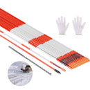 VEVOR Marqueurs d'Allée Lot de 500 Piquets à Neige 8 x 1220 mm Fibre de Verre Réflecteurs Grande Visibilité Bande Réfléchissante, avec Foret en Acier 30 cm, Gants de Protection, pour Parkings, Allées