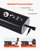 VEVOR Réservoir d'eau pour galerie de toit, 26,5 L, réservoir d'eau sous pression pour douche de camping, en aluminium, 2 panneaux anti-éclaboussures, rainure en T, port de pressurisation, pour coffre - image 6