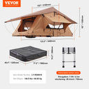 VEVOR Tente de Toit Rigide pour 2-3 Personnes, Tente de Camping pour Véhicules Pliable et Imperméable, avec Échelle Télescopique, Matelas et Housse en PVC, pour Jeep SUV Pick-up Camion Voiture, Voyage - image 8