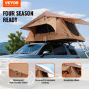 VEVOR Tente de Toit pour 2-3 Personnes, Tente de Camping pour Véhicules Pliable et Imperméable, avec Échelle Télescopique, Matelas et Housse en PVC, pour Jeep SUV Pick-up Camion Voitures, Voyage - image 3