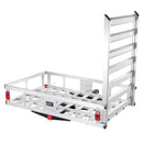 VEVOR Panier à Bagages sur Attelage 1270 x 750 x 220 mm Porte-Bagages d'Attelage en Aluminium Capacité de Charge 226,8 kg Plateforme sur Attelage Rampe Pliable pour Cargaison Arrière Camion SUV Voyage - image 11