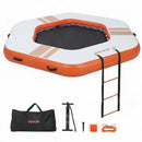 VEVOR Quai Flottant Gonflable 2,6x2,6 m Plateforme de Quai Gonflable pour Piscine Plage Mer Réunions Famille Sorties Amis Activités Nautiques avec Sac de Transport Portable, Échelle Amovible, Orange - image 2