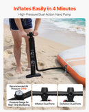 VEVOR Quai Flottant Gonflable 2,6x2,6 m Plateforme de Quai Gonflable pour Piscine Plage Mer Réunions Famille Sorties Amis Activités Nautiques avec Sac de Transport Portable, Échelle Amovible, Orange - image 6