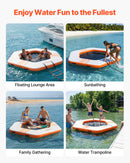 VEVOR Quai Flottant Gonflable 2,6x2,6 m Plateforme de Quai Gonflable pour Piscine Plage Mer Réunions Famille Sorties Amis Activités Nautiques avec Sac de Transport Portable, Échelle Amovible, Orange - image 7