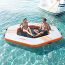 VEVOR Quai Flottant Gonflable 2,6x2,6 m Plateforme de Quai Gonflable pour Piscine Plage Mer Réunions Famille Sorties Amis Activités Nautiques avec Sac de Transport Portable, Échelle Amovible, Orange - image 9