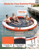 VEVOR Quai Flottant Gonflable Rond Plateforme de Quai Gonflable 3,05 m pour Piscine Plage Mer Réunions Famille Sorties Amis Activités Nautiques avec Sac de Transport Portable, Échelle Amovible, Orange - image 3