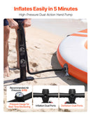 VEVOR Quai Flottant Gonflable Rond Plateforme de Quai Gonflable 3,05 m pour Piscine Plage Mer Réunions Famille Sorties Amis Activités Nautiques avec Sac de Transport Portable, Échelle Amovible, Orange - image 6