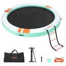 VEVOR Quai Flottant Gonflable Rond Plateforme de Quai Gonflable 3,66 m pour Piscine Plage Mer Lac Réunions de Famille Sorties Amis Activités Nautiques avec Sac de Transport Portable, Échelle Amovible