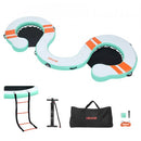 VEVOR Quai Flottant Gonflable 4,57x1,83 m Plateforme de Quai Gonflable pour Piscine Plage Mer Lac Réunions de Famille Sorties Amis Activités Nautiques avec Sac de Transport Portable, Échelle Amovible - image 2