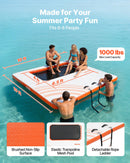 VEVOR Quai Flottant Gonflable 3,05x3,05 m Plateforme de Quai Gonflable pour Piscine Plage Mer Lac Réunions de Famille Moments de Détente entre Amis avec Sac de Transport Portable, Échelle Amovible - image 3