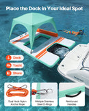 VEVOR Quai Flottant Gonflable 3,05x1,83 m Plateforme de Quai Gonflable pour Piscine Plage Mer Lac Réunions de Famille Sorties Amis Activités Nautiques avec Sac de Transport Portable, Échelle Amovible - image 6
