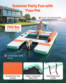 VEVOR Quai Flottant Gonflable 2,44x1,83 m Plateforme de Quai Gonflable pour Piscine Plage Mer Moments Détente Famille Amis, avec Sac Transport Portable, Échelle Amovible, Rampe Sous-marine pour Chien - image 3