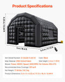 VEVOR Tente de Fête Gonflable, 5,4x5x4,25 m, Tente Cube Gonflable, Discothèque Boîte de Nuit Club à Gonfler avec Souffleur 680 W, Sac de Sable, 2 Fenêtres, pour Évènement, Anniversaire, Mariage, Noir - image 8