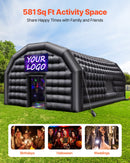 VEVOR Tente de Fête Gonflable, 9 x 6 x 4 m, Tente Cube Gonflable, Discothèque Boîte de Nuit Club à Gonfler avec Souffleur 1100 W, Sac de Sable, 2 Fenêtres, pour Évènement, Anniversaire, Mariage, Noir - image 3