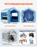 VEVOR Cabine de Peinture Gonflable 3x2,5x2,5 m, Tente de Pulvérisation pour Voiture avec Ventilateur de 550 W et Système de Filtration d'Air, Toit Triangulaire, pour Garage Atelier Automobile - image 3